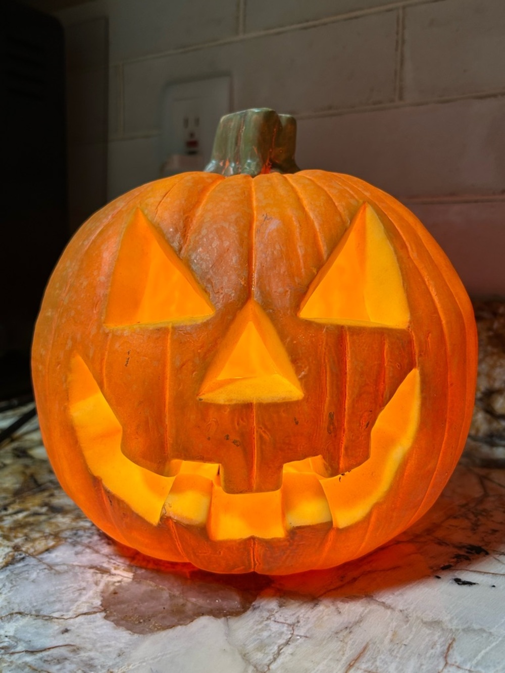 Vintage Light Up PLASTIC Blow Mold Jack O Lantern Pumpkin for Halloween